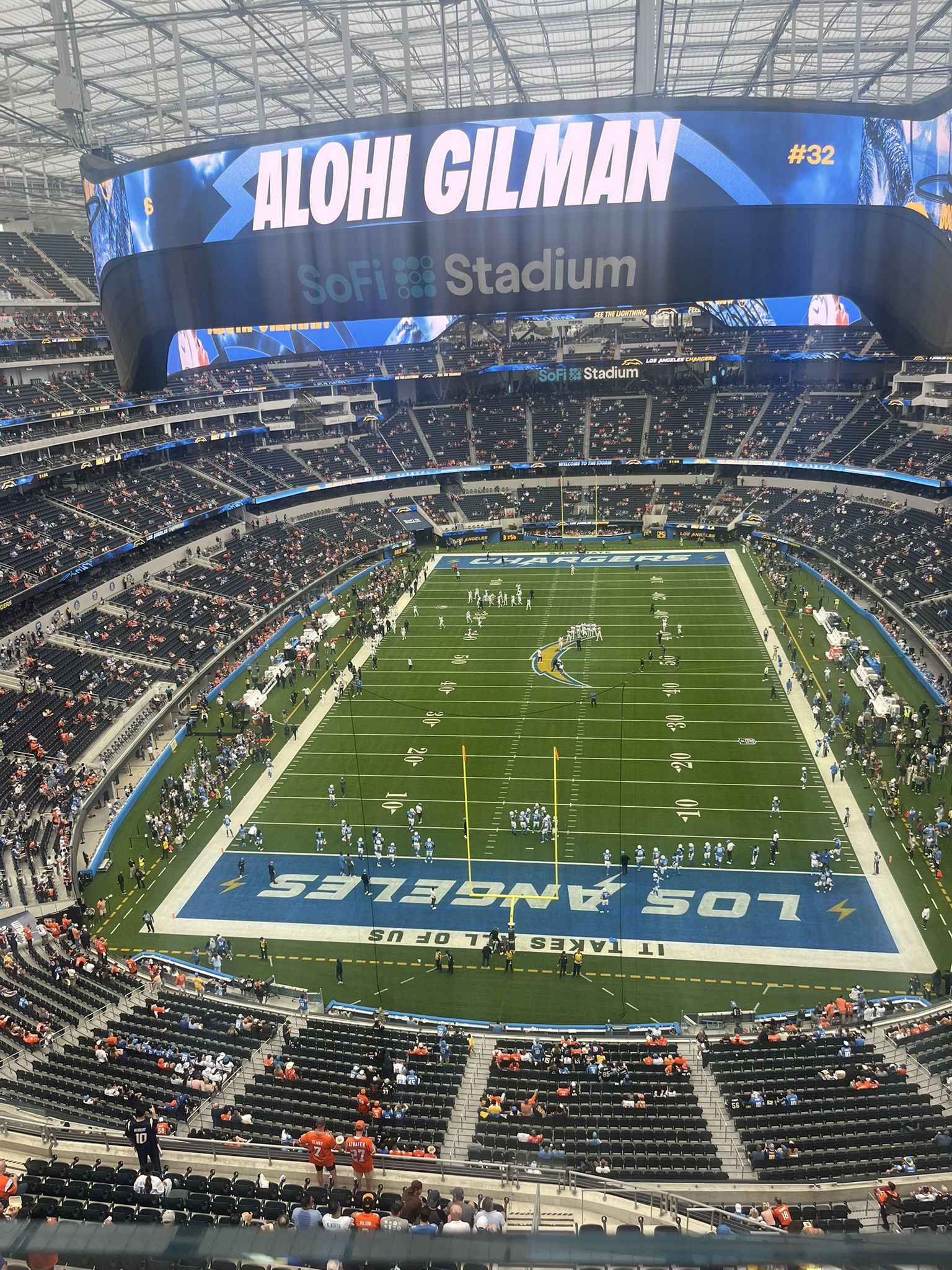 Steelers VS Chargers On The Rail On The Aisle 2 Seats
