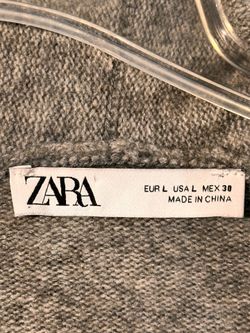 Zara Gray Long Open-Front Cardigan Duster Sweater — Size L