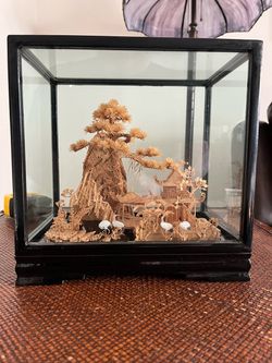 Vintage Chinese Carved Cork Diorama