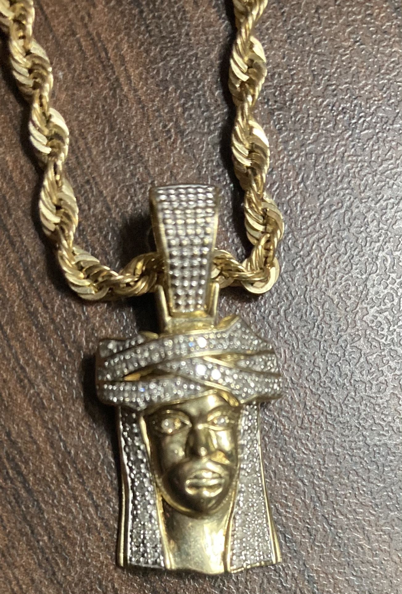 Price drop solid gold Jesus peace and solid gold rope real gold 100% bring your test kit