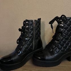 Michael Kors Tilda Quilted Leather Combat Boot Size 7.5