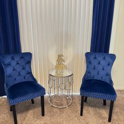 Navy Blue Velvet chairs 