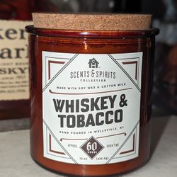 Whiskey & Tobacco Soy Wax Candle

Brand new and in excellent condition.

Deep and delicious whiskey scent with subtle hints of tobacco.