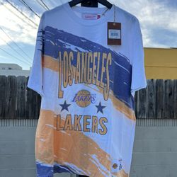 New Los Angeles LA Lakers Retro T-shirt Tee Basketball