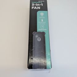 Portable 3-in-1 Fan Flashlight & Power Bank – USB Rechargeable Compact