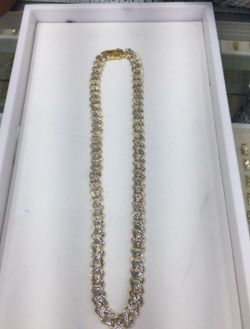 11mm 10k Diamond Laser Cut Cuban Link Chain