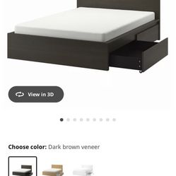Full size bedframe with under bed storage