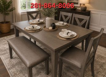 New Grey 6pc Dining Table Set