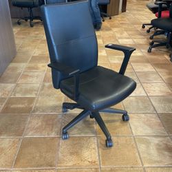 Black Pleather Office Chair  Commercial  Grade 