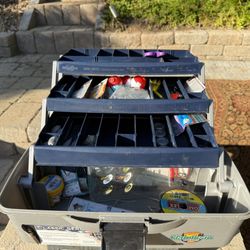 Used Fishing Tackle Box With Tackles