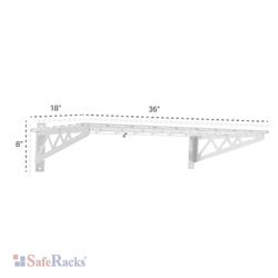 18 in. x 36 in.white industrial steel wall shelves (2pack)