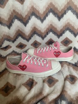 Converse Comme des Garçons PLAY Chuck Taylor Pink Low Sneakers Women’s 14