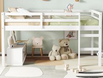 Twin bed, white