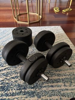 Pair of dumbbell weight set exercise equipment