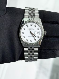 Authentic Rolex Datejust 36mm White Diamond Dial
