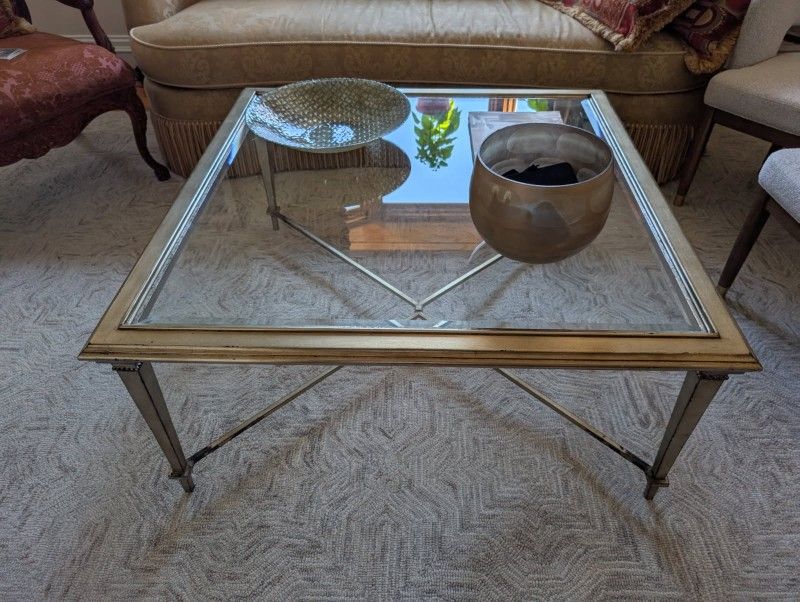 Modern Glass & Metal Coffee Table