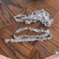 Silver Sequin Ribbon (36” Strand And 6.5 Ft Strand)