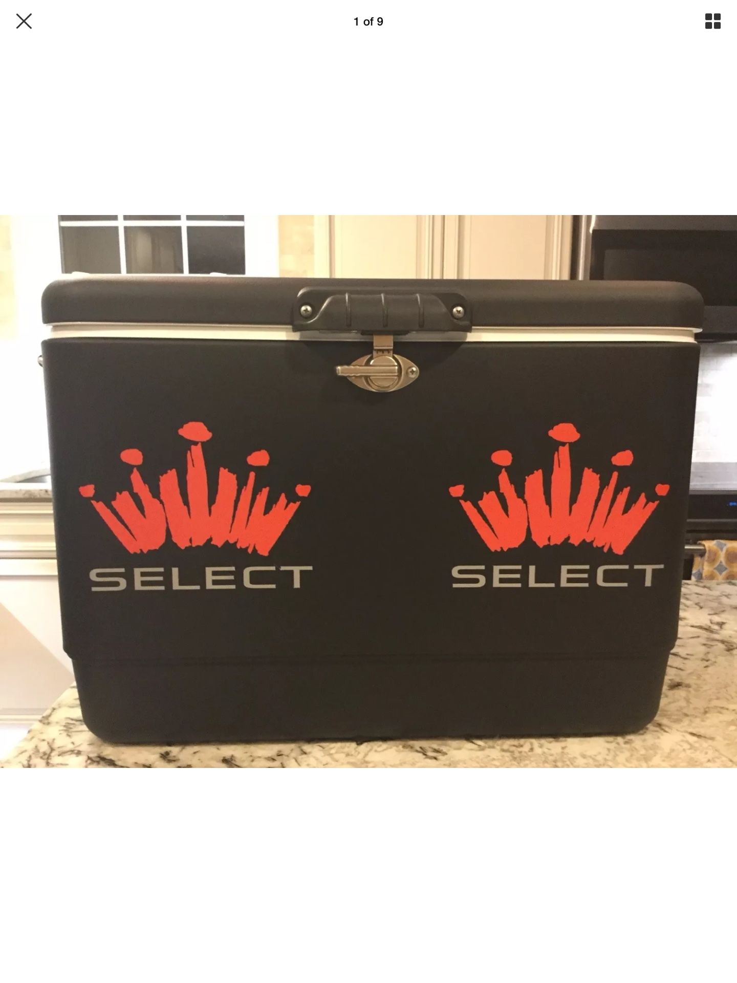 RARE!! ONE OF A KIND!! New Budweiser Select Steel Belted Coleman cooler 54 quarts.
