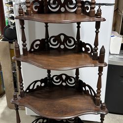 Antique Walnut Corner Display Shelf  - New Lower Price