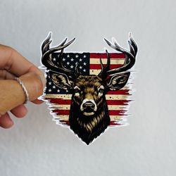 Deer Hunting American Flag Hunt bow hunt Camo Sticker Decal Tactical Gear
