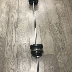 64X1" Threaded Bar for Olympic Bench, power rack w/Weight Plate 60  Lbs Set