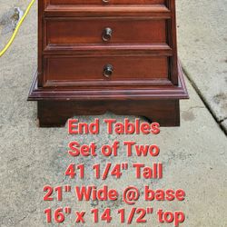 Tall Bedroom End Tables- real wood