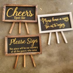Wedding Signs On Mini Easels