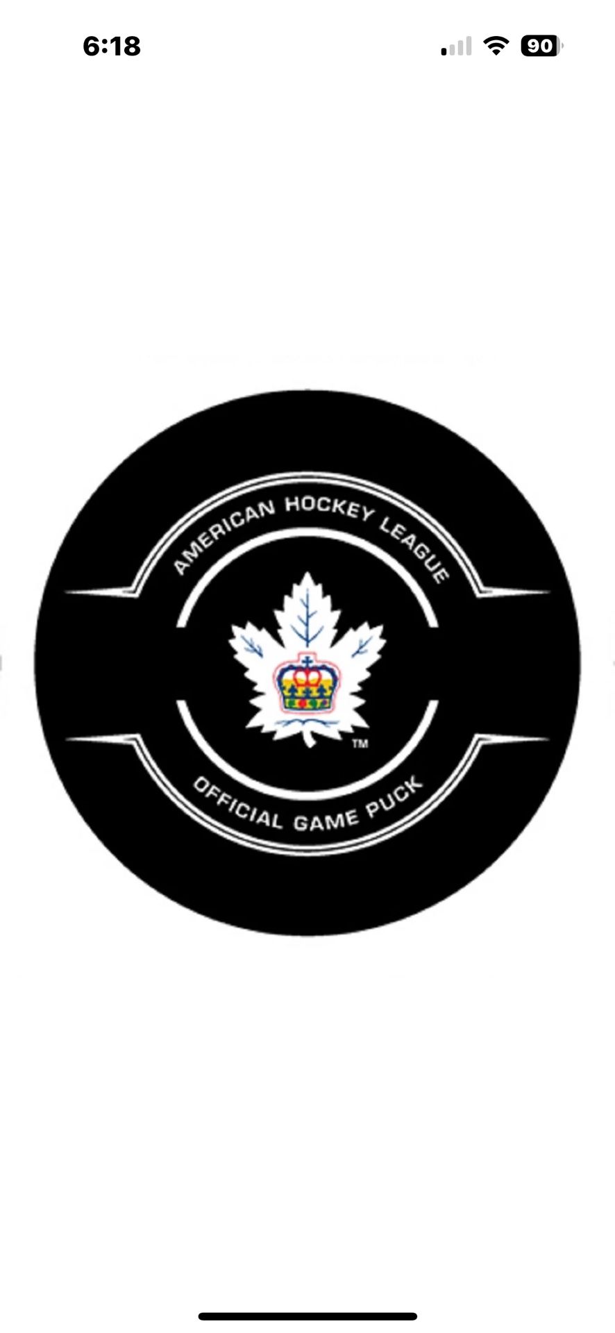 AHL Toronto Marlies Game Puck