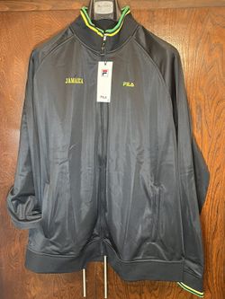 FILA Jamaica Track Jacket Full Zip Black Men’s Size 3XL New