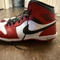 Red and White Jordan Football Cleats ( Size 12)