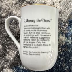NORMAN ROCKWELL MISSING THE DANCE POEM TEA CUP
