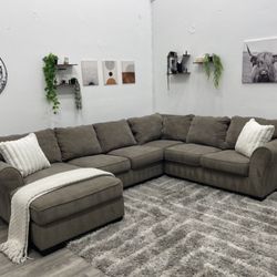 Brown Sectional Couch - Free Delivery 
