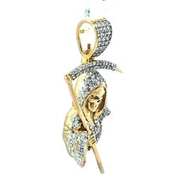 Fashion Reaper Pendant  10K Yellow Gold 3/4 Ctw Diamond