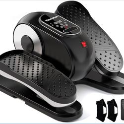 Under Desk Elliptical Machine, Leg Exerciser as Seen on TV While Sitting for Senior with Remote Control, Portable & Quiet Pedal Exerciser with 12 Adju