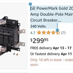 GE PowerMark Gold 200 Amp Double-Pole Main Circuit Breaker Conversion Kit 240 Volts