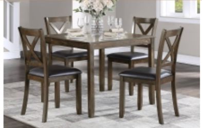 5-Piece Wood Dining Table and Chair Set
