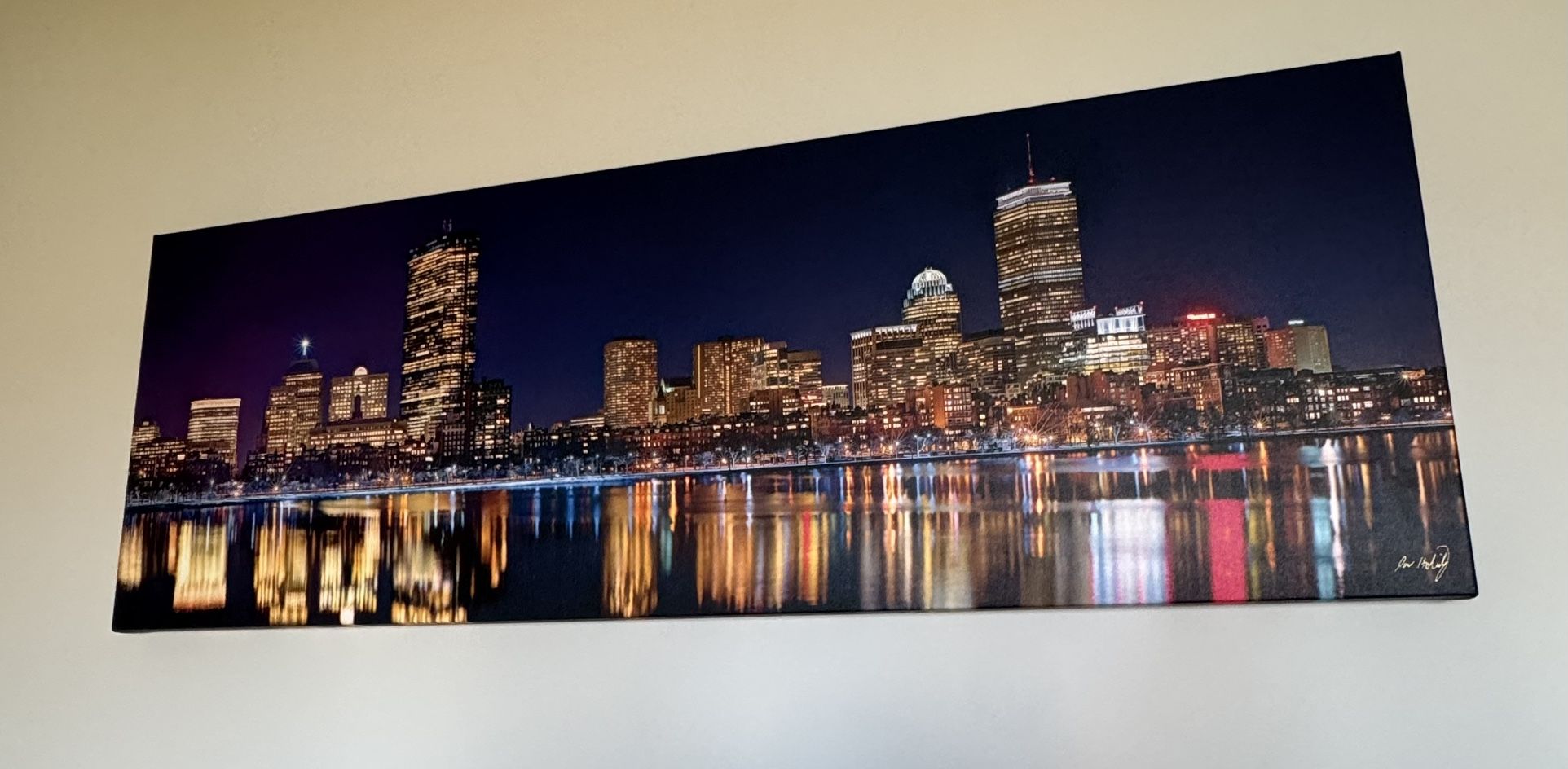 City Scape of Boston Canvas Photo roughly 45”-50” In Length