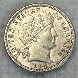 1914 Barber One Dime (UNC)