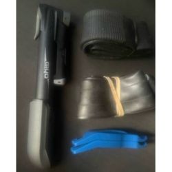 Stroller tire tubes, mini pump, gauge