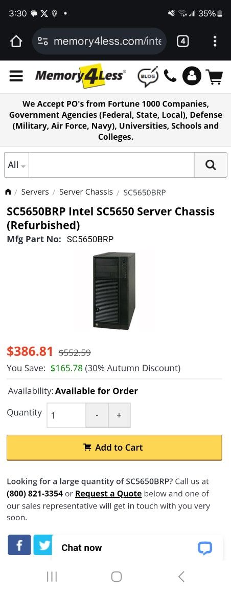 SC5650BRP Intel SC5650 Server Chassis
