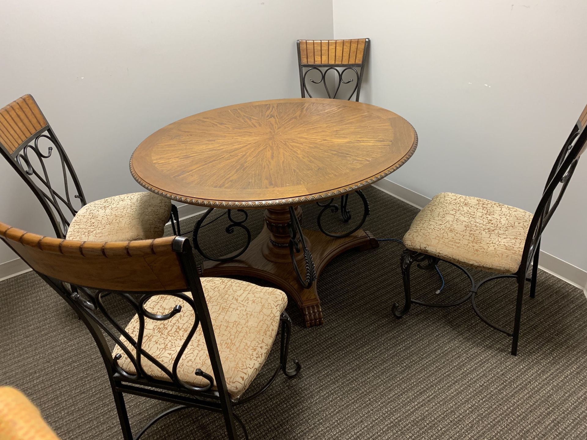Real Wood table with dining chairs
