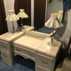 Vintage Mirror Dresser , Bed Frame , Dresser 