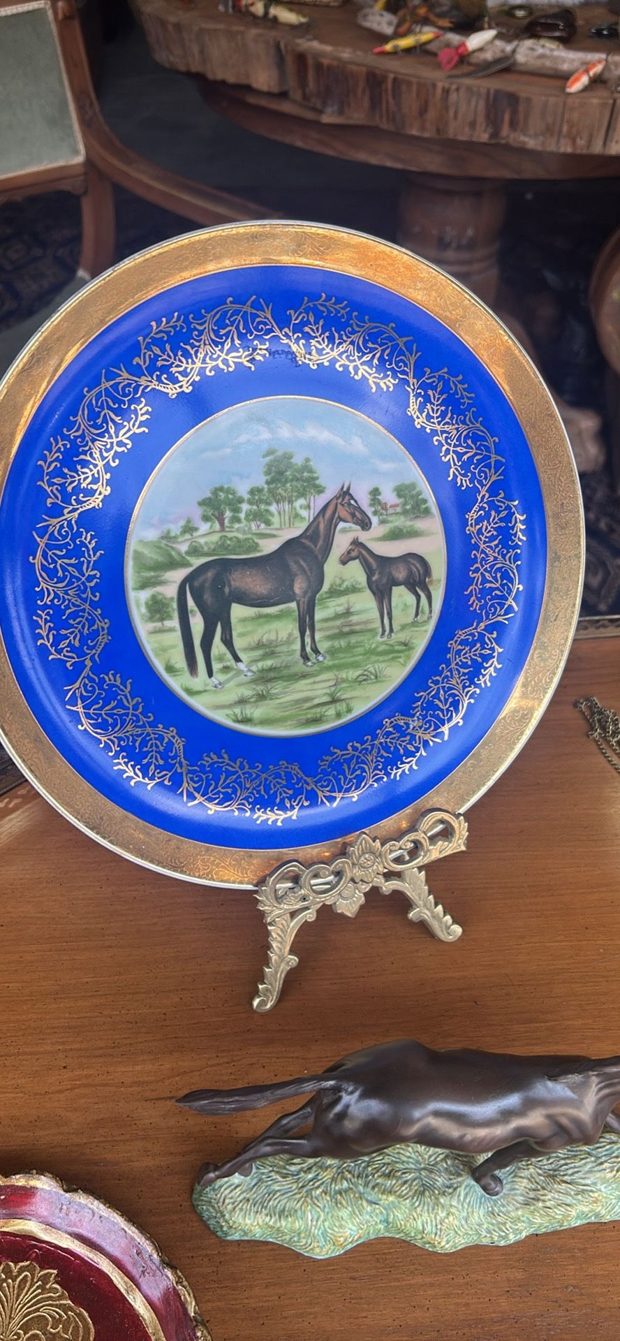 Gorgeous 24 karat gold trimmed horse plate