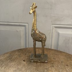 Gold Colored Giraffe Decoration 
