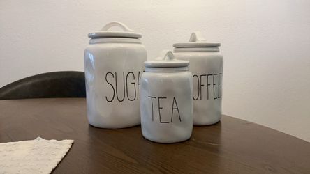 Ceramic Canister Set Sugar Tea Coffee