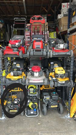 Service for gas-powered equipment: lawn mowers, pressure washers, generators, compressors. Carburetor cleaning, oil changes, and filter replacements."