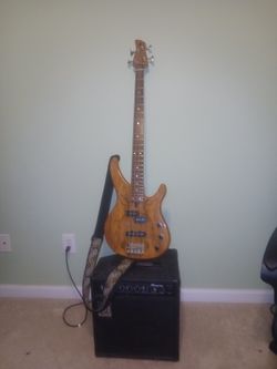 Yamaha Mango Wood Bass & Ampeg Practice Combo Amp