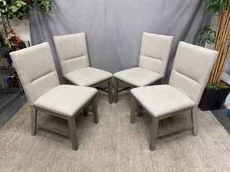 FABRIQUE PAR Light Grey Upholstered Modern Dining Chairs (Set of 4)