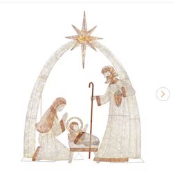 10 ft. Polar Wishes Giant-Sized LED Nativity Set Holiday Yard Decoration