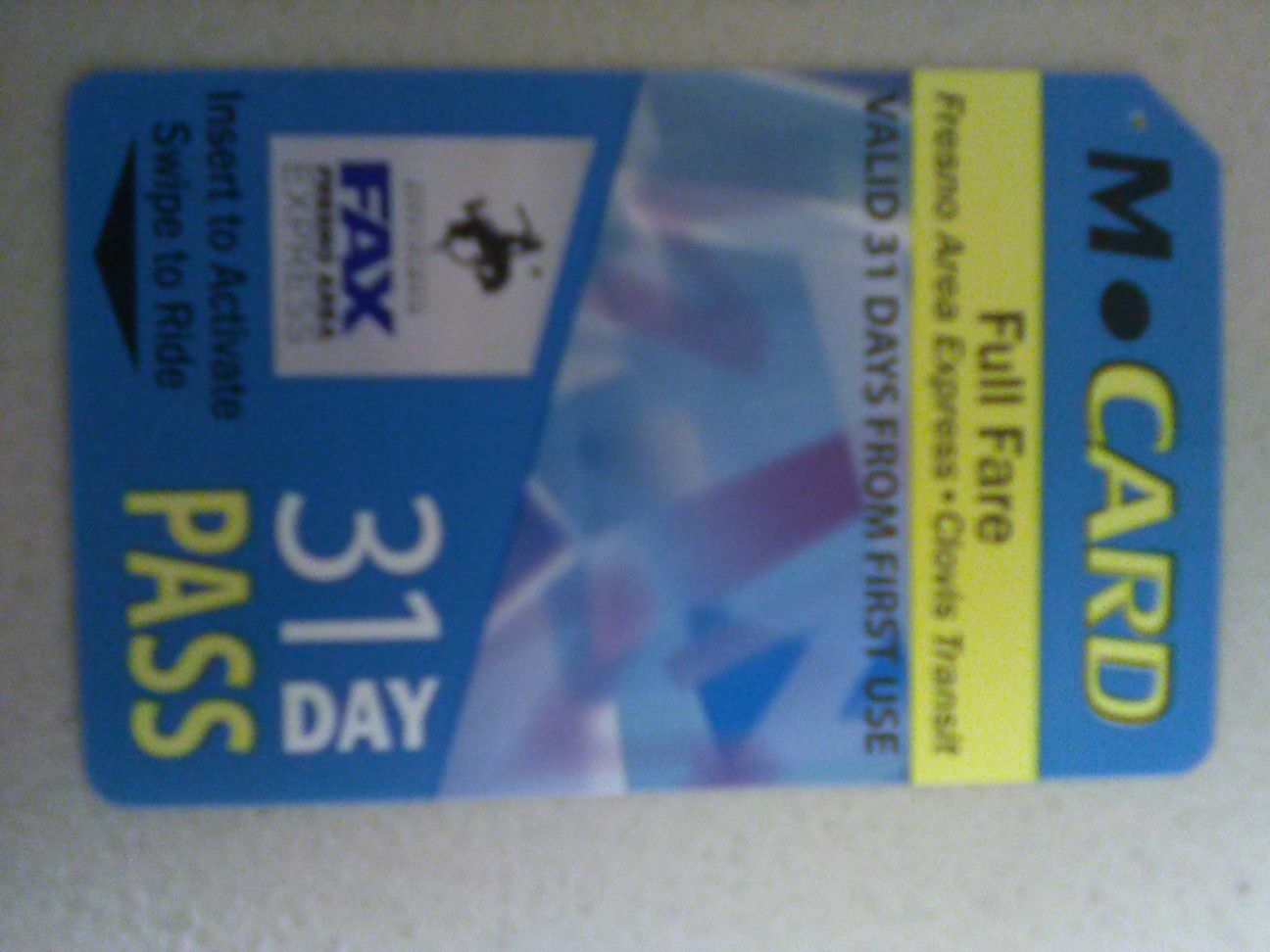 Monthly bus pass